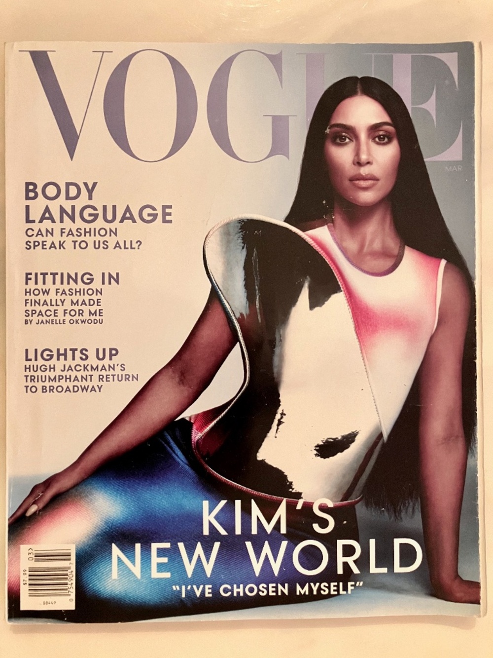Vogue Magazine Cover with Kim Kardashian - Cream, Pink, Black, Blue